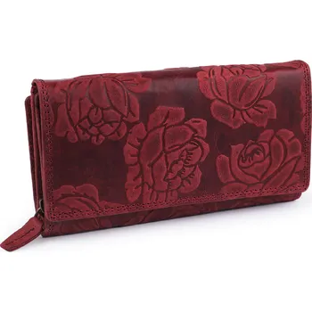 Peněženka Dámská peněženka kožená s květy Varianta: 12 červená, Balení: 1 ks