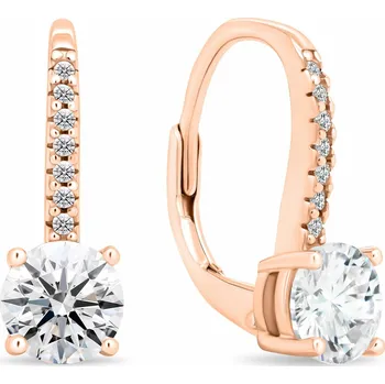 Náušnice Brilio Silver Třpytivé pozlacené náušnice s čirými zirkony EA415R + 2 měsíce na vrácení zboží