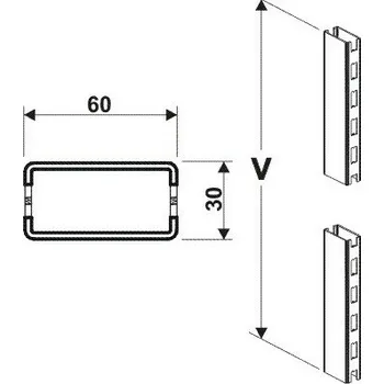 Prodejní regál Stojina 60x30mm/1800mm - 2220