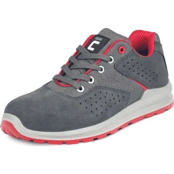 Pracovní obuv CERVA GRIMMA S1P SR / Bezpečnostní polobotky S1P s ocelovou tužinkou a stélkou - šedá/červená 45