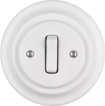 vypínač Keramický kolébkový vypínač schodišťový, č.6, bílý MYRALUX KV-06W (MYRALUX KV-06W)