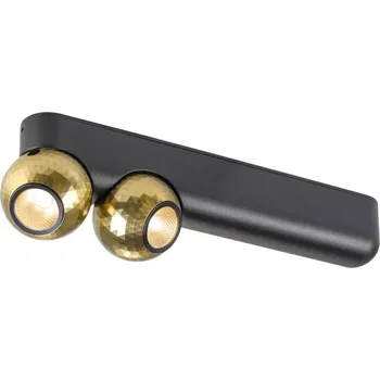 BIG WHITE (SLV) DYSKO Přisazené nástěnné a stropní svítidlo, dvojité, PHASE, 2700K, 13 W, 36°, černé / zlaté 1010306