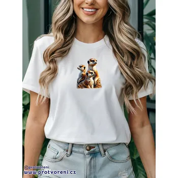 Dámské tričko Trička s potiskem Tričko s potiskem, SURIKATY - malá rodina, 1 ks zvolte VELIKOST trička ZDE:: M- velikost typ Beagle