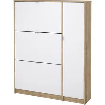 Botník Botník Flap XL, dub sonoma / bílý lesk