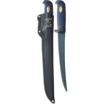 Kuchyňský nůž Marttiini Filetti Martef 9, filetovací nůž na ryby s koženým pouzdrem 846014T