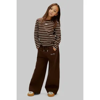 Dětské bavlněné tepláky Calvin Klein Jeans hnědá barva, s aplikací, IG0IG03095 IG0IG03095.128.176.PPY2 88X, vel. 152