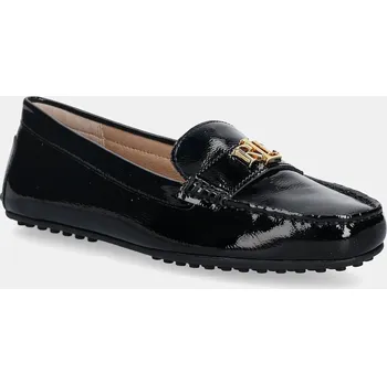 Dámské mokasíny Kožené mokasíny Lauren Ralph Lauren Barnsbury dámské, černá barva, na plochém podpatku, 802P04390001 802P04390001.001 99X, EUR 39