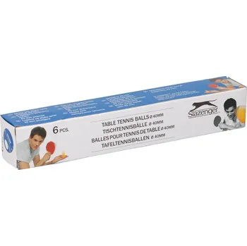 Stolní tenis MÍČKY NA STOLNÍ TENIS SLAZENGER BÍLÉ 6 ks