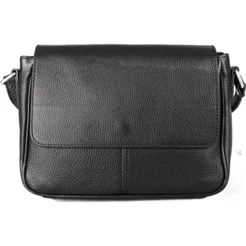 Kabelka ITALSKÉ Dámské černé kožené kabelky crossbody Americana