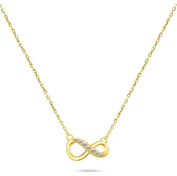 Náhrdelník Brilio Silver Módní pozlacený náhrdelník Nekonečno se zirkony NCL76Y + 2 měsíce na vrácení zboží
