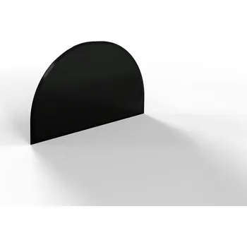 Flamingo Sklo pod kamna - oblouk 700x450mm/6mm, R350, černé, s fazetou