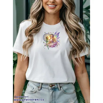 Dámské tričko Trička s potiskem Tričko s potiskem, VÍLA s pampeliškou 1, 1 ks zvolte VELIKOST textilu ZDE:: XXL- velikost typ Beagle