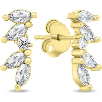 Náušnice Brilio Silver Třpytivé pozlacené náušnice se zirkony EA796Y + 2 měsíce na vrácení zboží