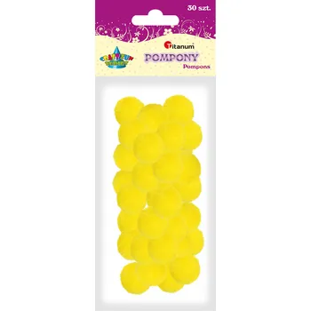 Titanum Chlupaté bambulky, žluté, 2,5 cm, 30 ks/bal.