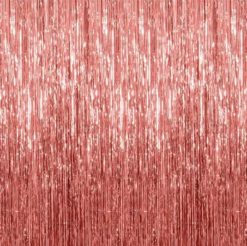 Dekorační závěs metalický růžově zlatý 100 x 200 cm