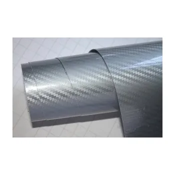 Polep vozidla Karbon 5D folie STŘÍBRNÁ carbon (25cm x 50cm) WRAP vinyl