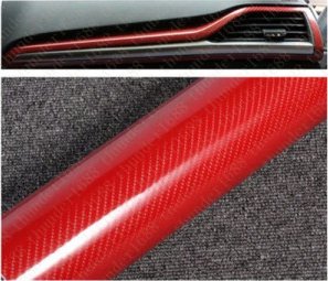 Samolepka na auto Karbon 5D folie ČERVENÁ carbon (25cm x 50cm) WRAP vinyl