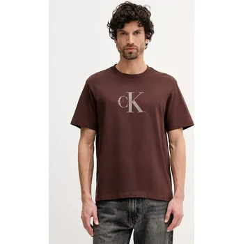 Pánské oblečení Tričko Calvin Klein Jeans LV04RB862G hnědá 89X, vel. M