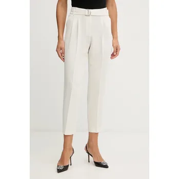 Dámské kalhoty Kalhoty BOSS Tapiah dámské, růžová barva, high waist, 50490037 01A, vel. 36