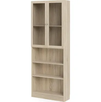 Šatní skříň Skříň Bask 79 x 28,3 x 203,2 cm, dveře sklo, dub sonoma