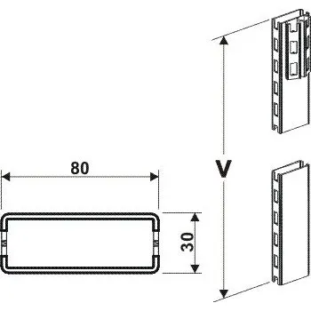 Prodejní regál Stojina 80x30mm/1100mm - 2226