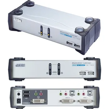 KVM přepínač ATEN CS-1762A 2port DVI, USB, audio 1.2m