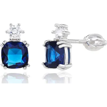 Náušnice Bealio BEALIO 13922 Stříbrné náušnice MODRÁ JISKRA 03-13922-3774