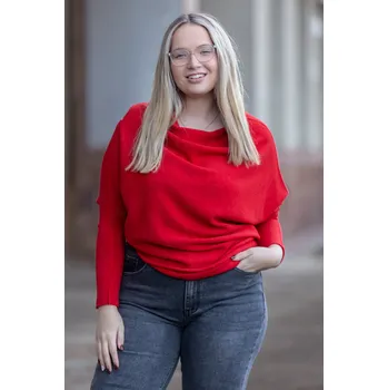 Dámský svetr Italy fashion Svetr LOTTA Barva: Červená, Velikost: UNI: M-2XL