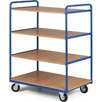 Čtyřpolicový vozík - police dřevotříska - 3680