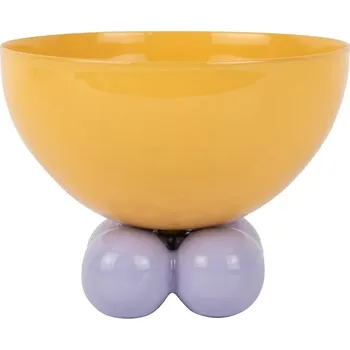 Dekorativní miska Present Time Double Funky M/11 x 13 cm žlutá barva PT4251BY 11X