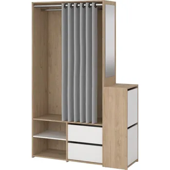 Šatní skříň Šatní skříň Harmony III, hikora jackson / bílá / šedá