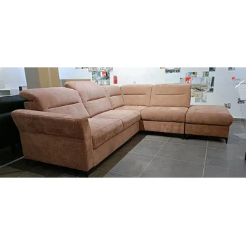 Sedací souprava Dolmar Rohová sedací souprava Denver s připevněným pufem – pohodlná rohovka s úložným prostorem skladem