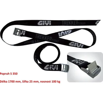 Zavazadlo na motocykl GIVI S350 přepravní popruh Trekker, délka 1700 mm, šířka 25 mm, nosnost 100 kg, sada 2ks