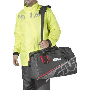 Zavazadlo na motocykl GIVI EA115GR vodotěsná taška , černá+šedá+červená, objem 40 l., rolovací uzávěr, upínací oka