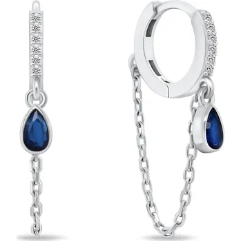 Módní doplněk Brilio Silver Originální kruhové náušnice s řetízkem EA880W + 2 měsíce na vrácení zboží