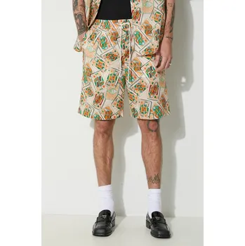 Plátěné kraťasy Drôle de Monsieur Le Short Jeu de Cartes D.BS138.LI002.PC béžová 01A, vel. XL