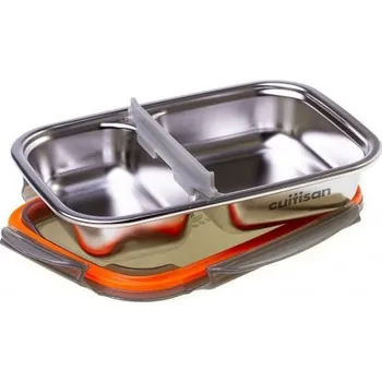 Dóza na potraviny Nerezová obdelníková dóza Cuitisan předělená 700ml