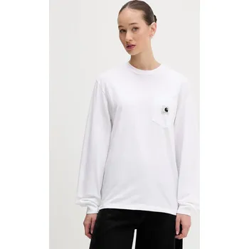 Pánské tričko Bavlněné tričko s dlouhým rukávem Carhartt WIP bílá barva I032216.02XX 00X, vel. S