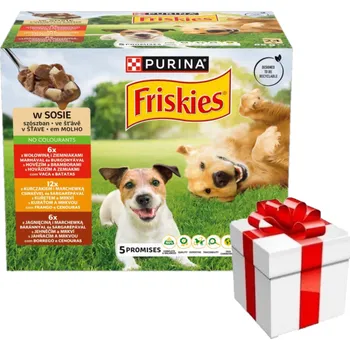 PURINA Friskies Krmivo pro dospělé psy v omáčce 24 x 85 g + překvapení pro psa ZDARMA