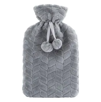 Termofor TERMOFOR W SZARYM FUTERKU Z POMPONAMI 1,5 L