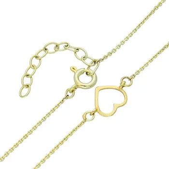 Náramek Goldstore Zlatý náramek zdobený srdíčkem Váha: 1.15 g, Délka: 17-20 cm