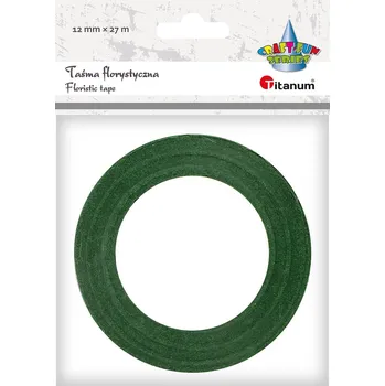 Stahovací páska Titanum Floristická páska, gutaperča, TMAVĚ ZELENÁ, 12mmx27m, 1 kus