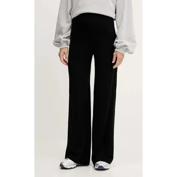 Dámské kalhoty Kalhoty s příměsí vlny EA7 Emporio Armani černá barva, high waist, AF17576.7W000778 99X, vel. XS