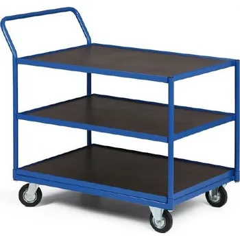 Třípolicový vozík - police vodovzdorná překližka 1000 x 700 mm,300 kg - 3665