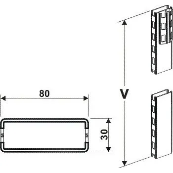 Prodejní regál Stojina 80x30mm/1800mm - 2239