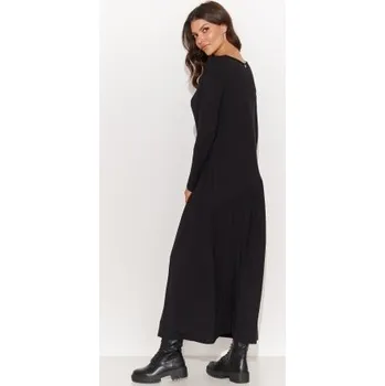 Dámské šaty Klasické šaty Numinou M915 - asymetrický střih Černá 2XL/3XL