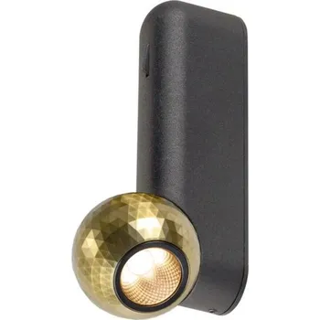 BIG WHITE (SLV) DYSKO Přisazené nástěnné a stropní svítidlo, vypínač, jednoduché, PHASE, 2700K, 6,7 W, 36°, černá / zlatá 1010312