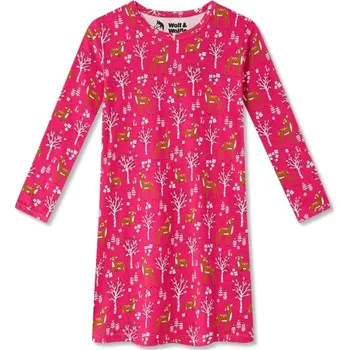 Dívčí noční košile Dívčí noční košile Wolf & Wolfie S2583 sytě růžová Barva: Sytě růžová, Velikost: 134
