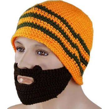 Čepice Zimní čepice s vousy Barva: zeleno-oranžová