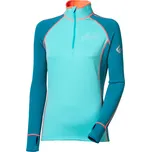 Progress TISPA ZIP dámská funkční mikina s krátkým zipem modrozelená/mintová Velikost: S